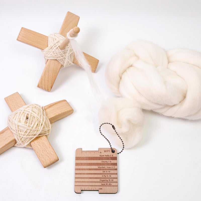 Yushen Turkish Spindle Kit Detachable Drop Spindle with 50g Wool Weaving Spinning Wheels for Beginners Advanced Hand Spinning Spinner Gifts - Image 3